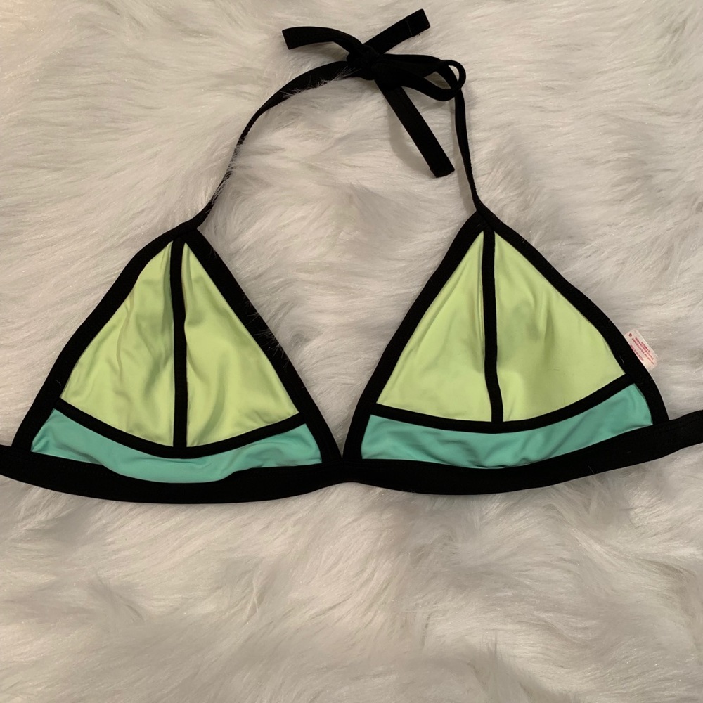 Neoprene swimtop in blue/green